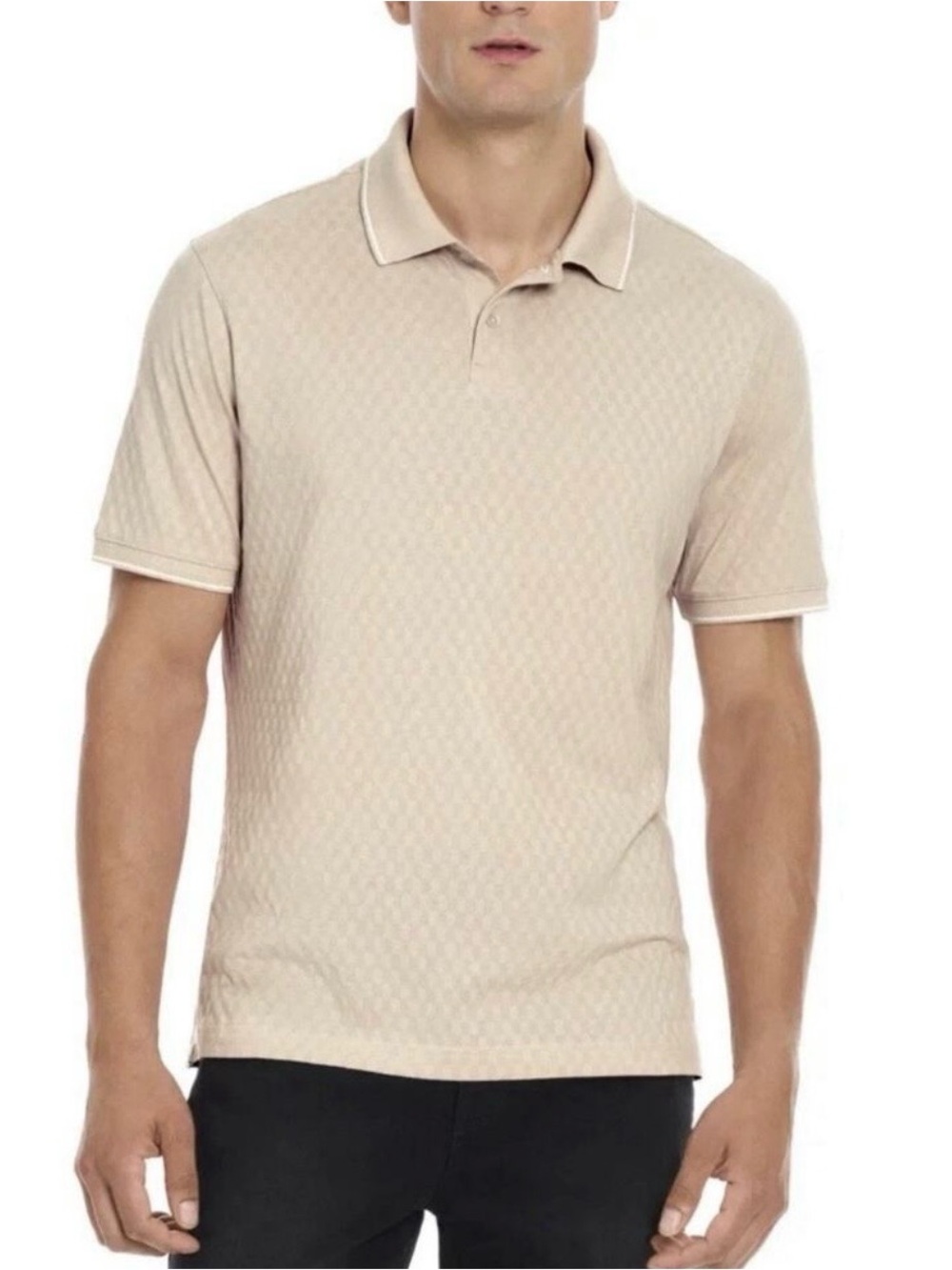Ted Baker Men's Beige Diamond-Texture Polo
